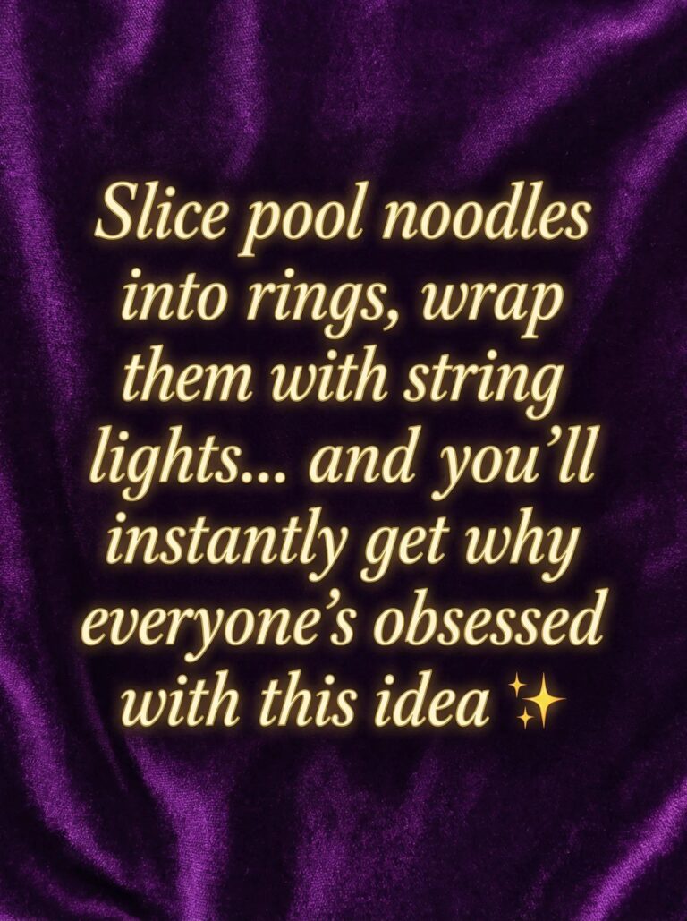 Slice pool noodles into rings and wrap them with string lights. You’ll